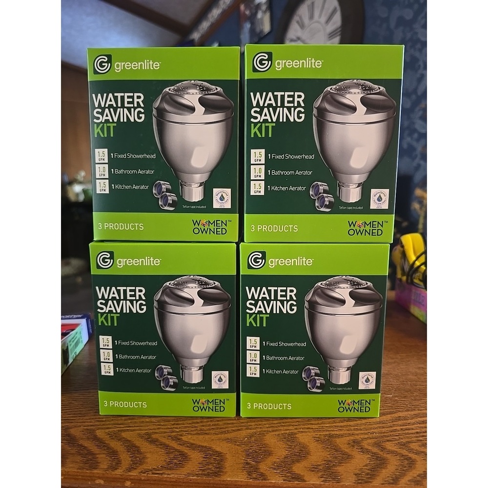 Greenlite Shower Head Water Saving Kit Bathroom Kitchen Aerator - Lot Of 4 Kits